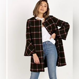 BB Dakota Hewes Flare Sleeve Check Jacket Women’s Small